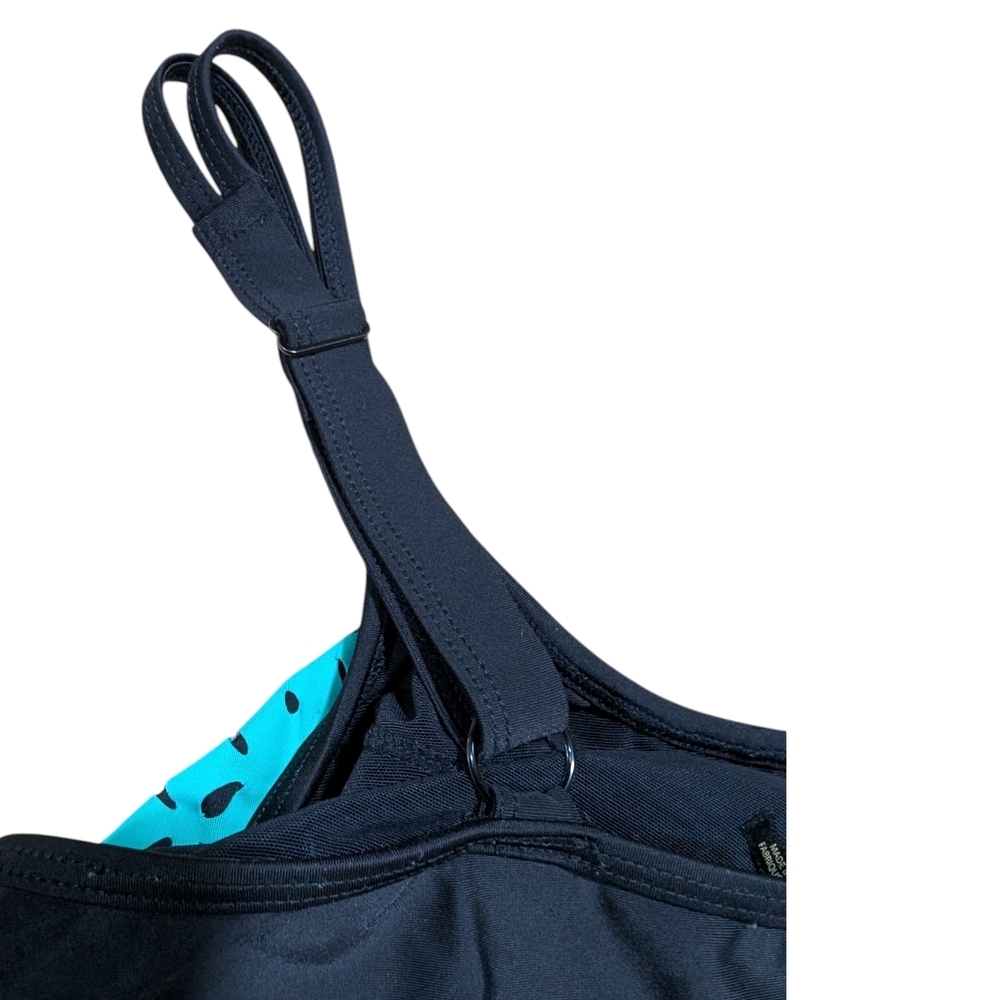 Sea Blue Patterned Swim Top Roomy Women's 1X - Picture 6 of 10